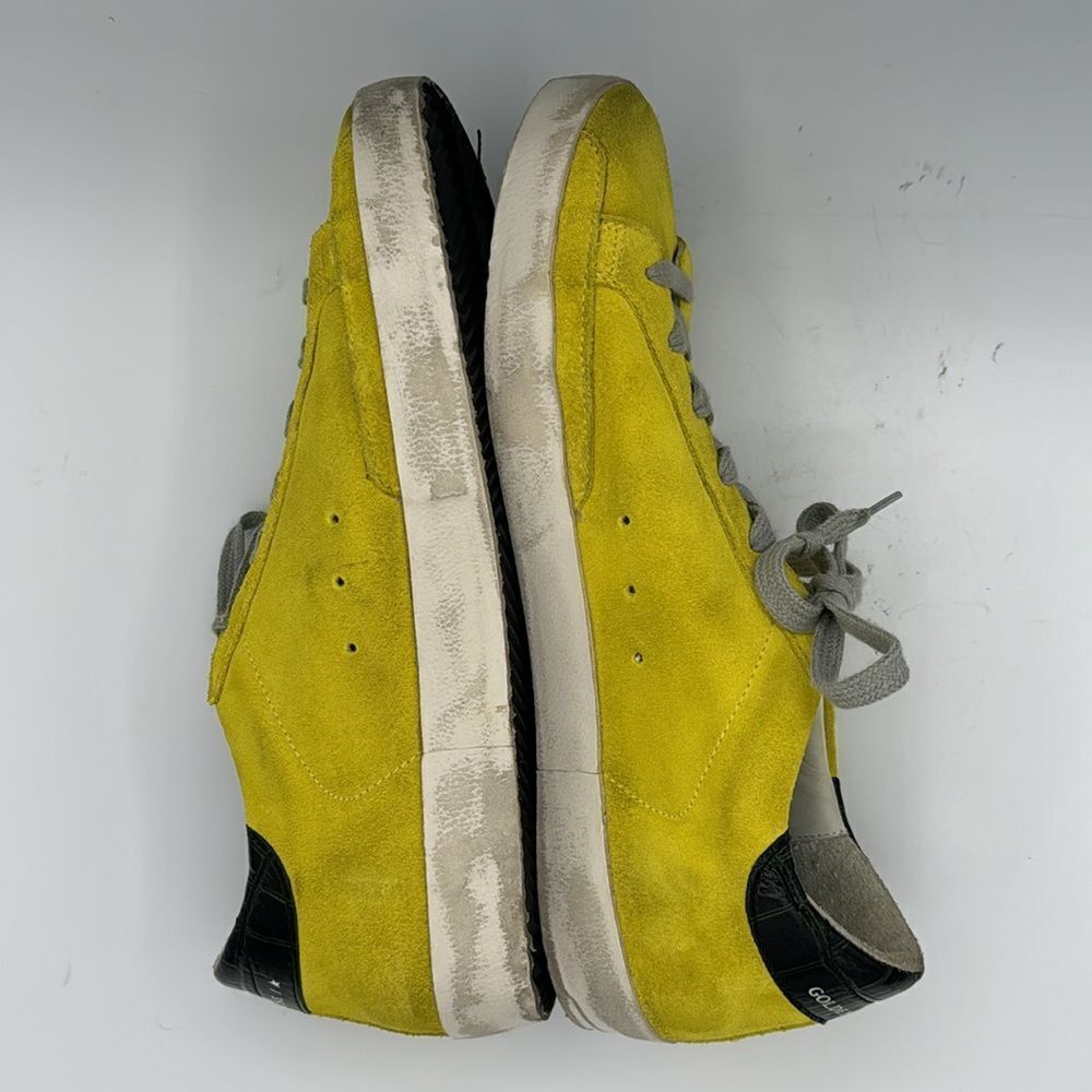New Golden Goose SUPERSTAR DISTRESSED TRAINERS IN YELLOW Size 41 - Picture 7 of 12